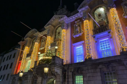 Town Hall lit up