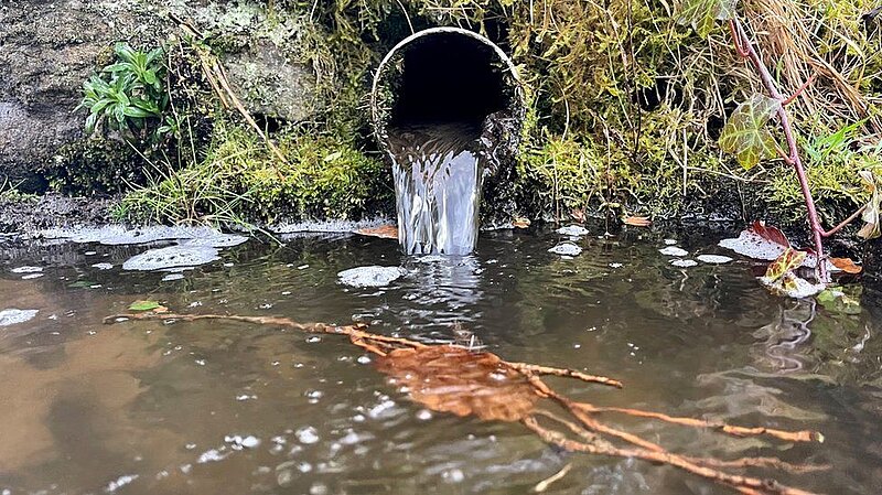 Sewage discharge into a water course